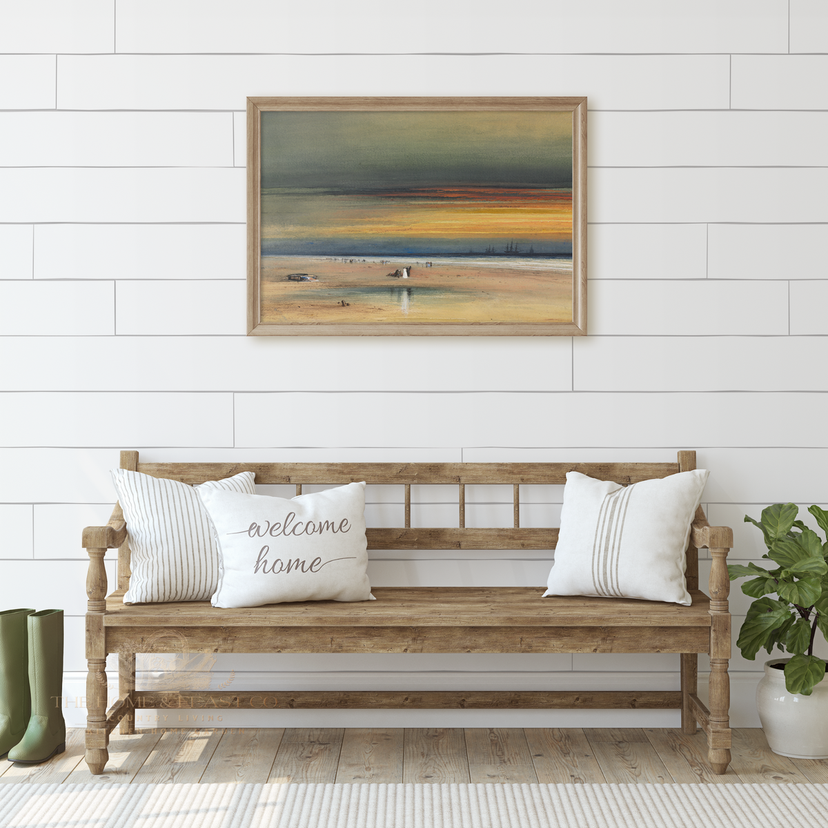 Beach Scene at Sunset / Circa 1865-1870 Fine Art Reproduction Print