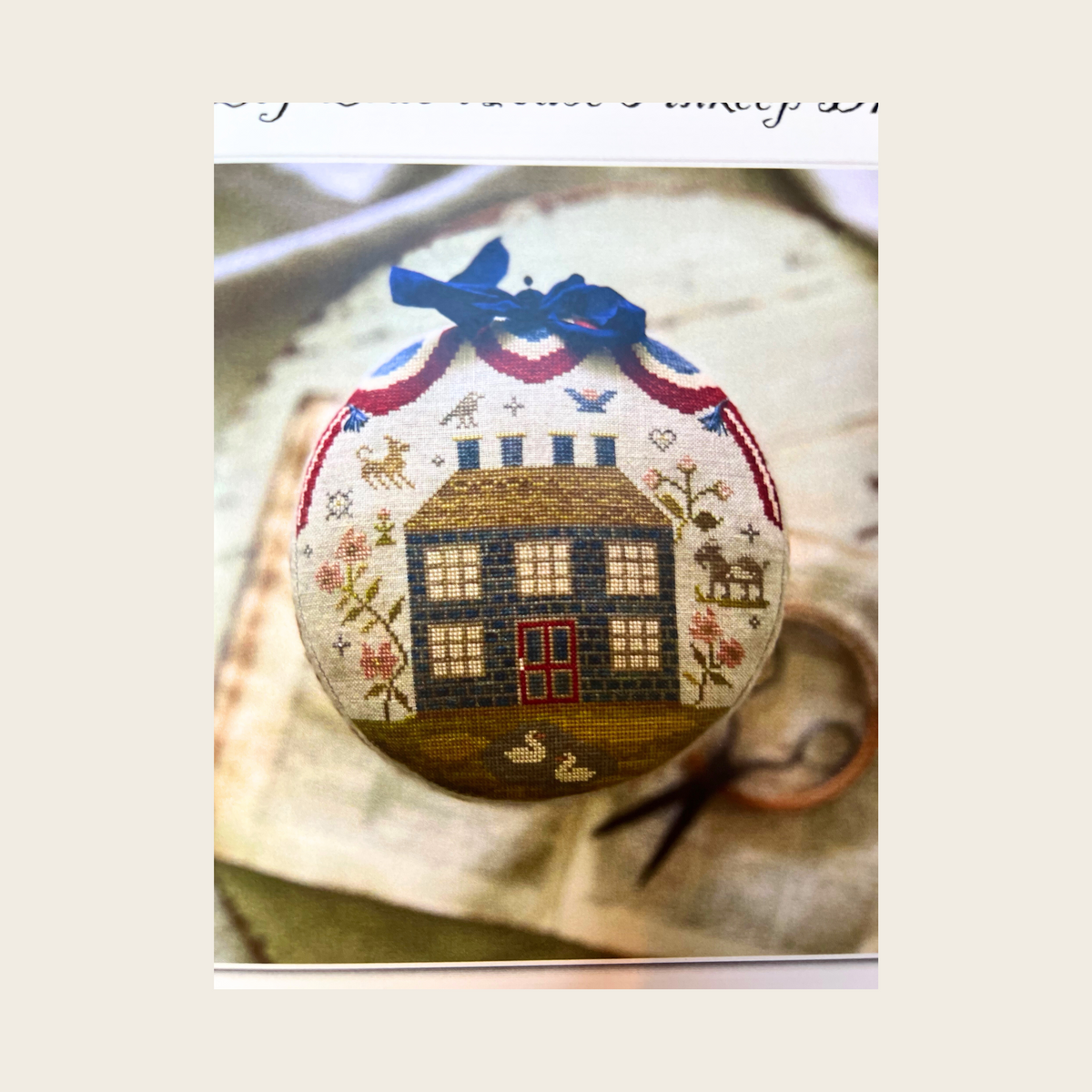 Big Blue House Pinkeep Drum – Cross Stitch Pattern