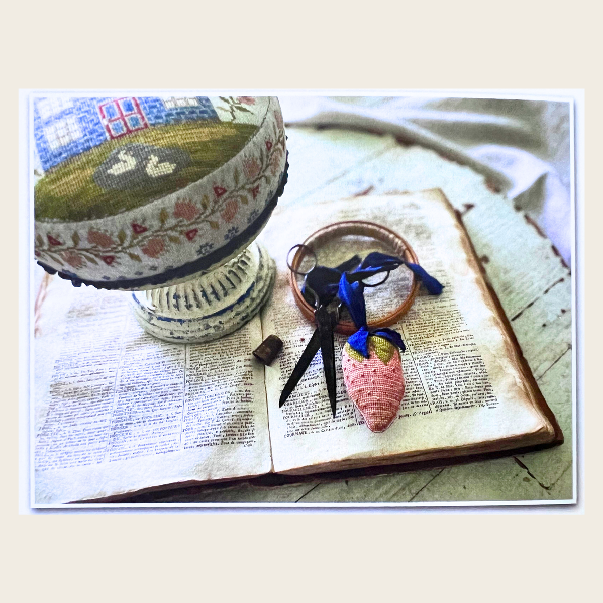 Big Blue House Pinkeep Drum – Cross Stitch Pattern